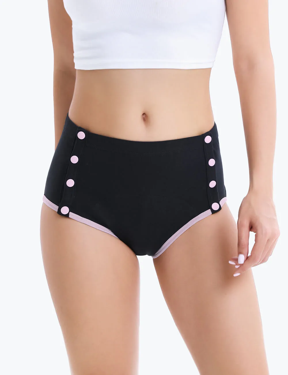Carerspk W11 side-snap incontinence underwear for women