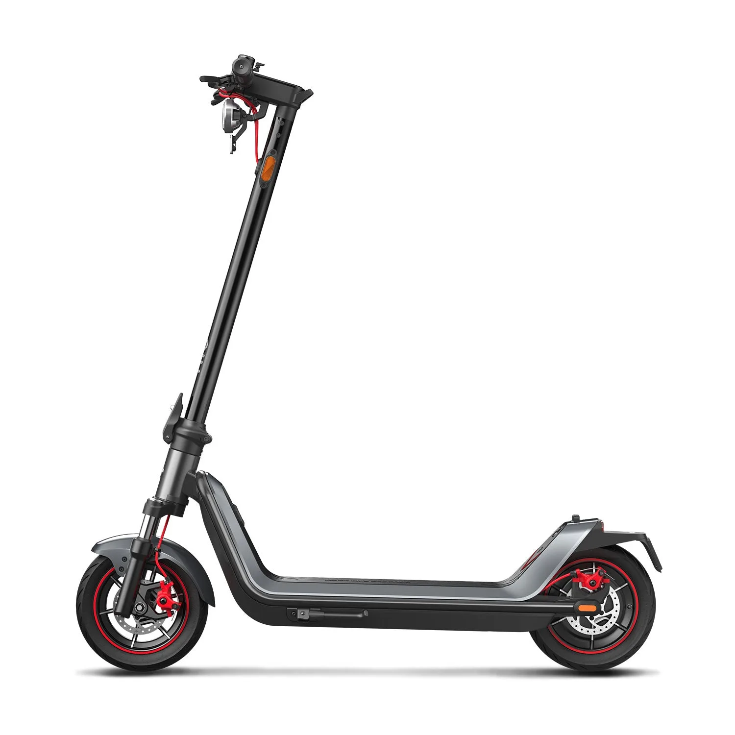 NIU electric scooter KQi 300X shown from a three-quarter angle with self-healing pneumatic tires