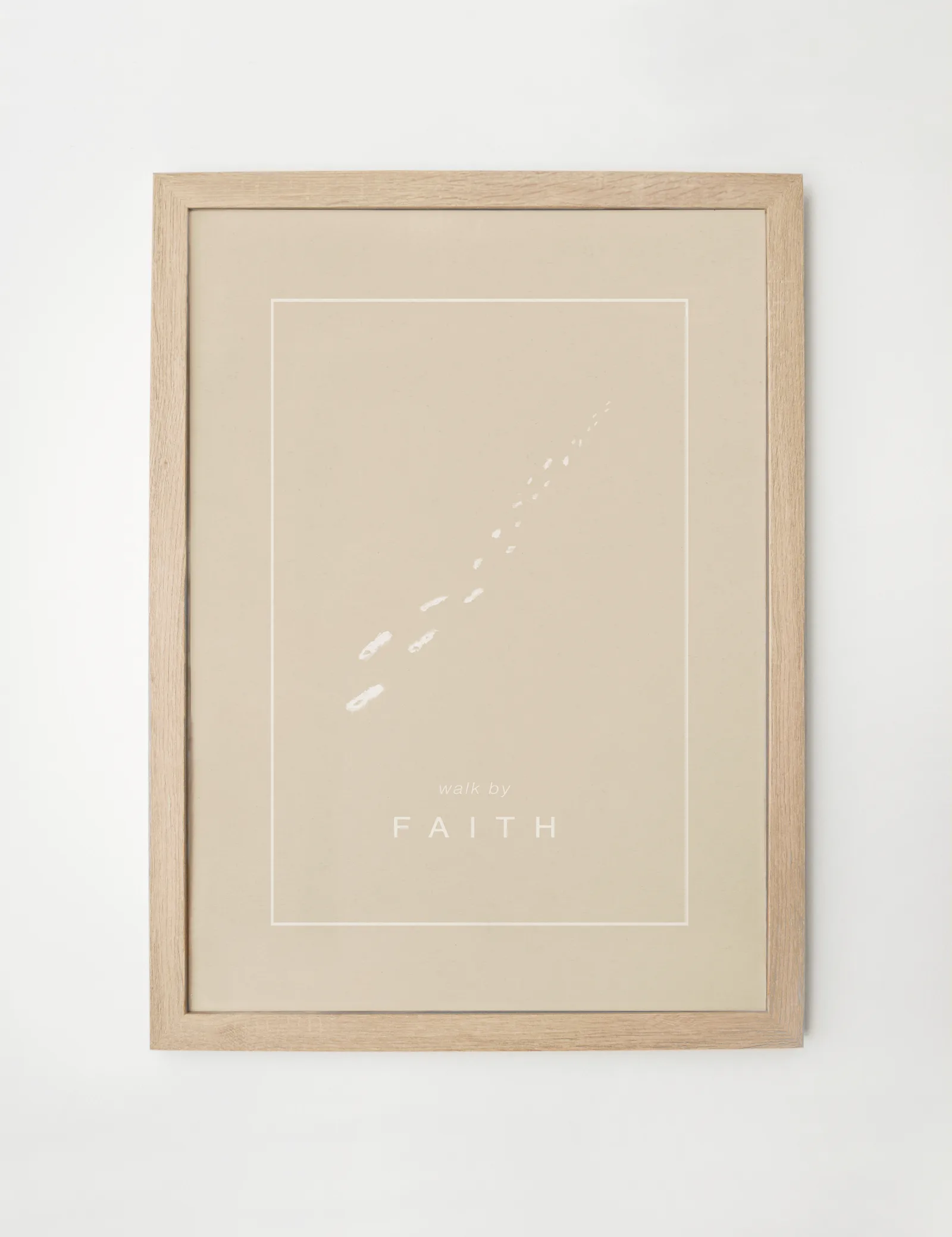 Christian Modern Footprints In The Sand — Walk By Faith print