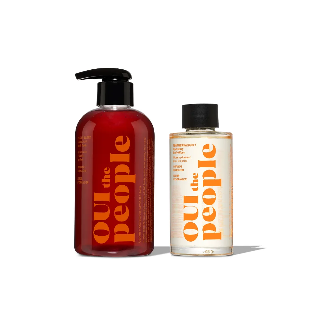 OUI the People Bodycare Ritual set with Clean Slate body wash and Featherweight body gloss