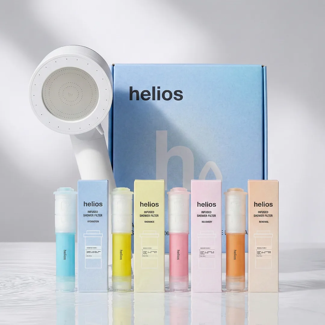 Helios Filter showerhead with four infusion filter cartridges