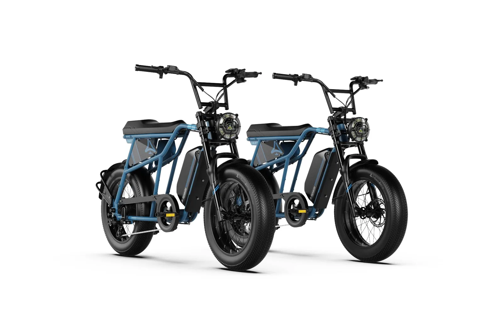 A-Spadz CAVET Air-Combo two matching electric bikes in Aurora Blue