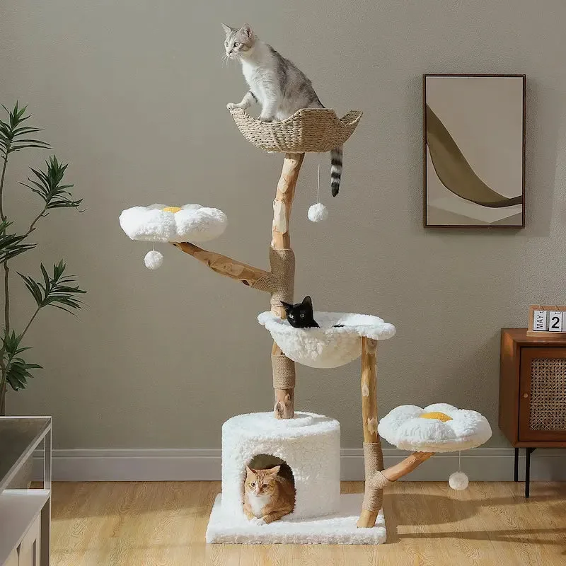 Griffe d'Amour 5-level sisal cat tower in a living room corner