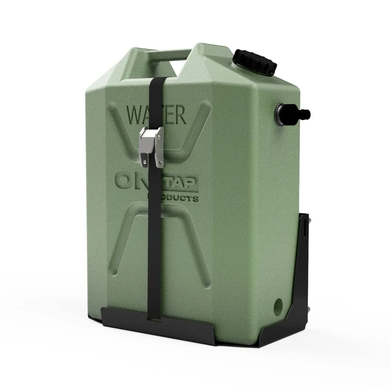 ONTAP jerry can holder assembled mount for portable camping shower setup