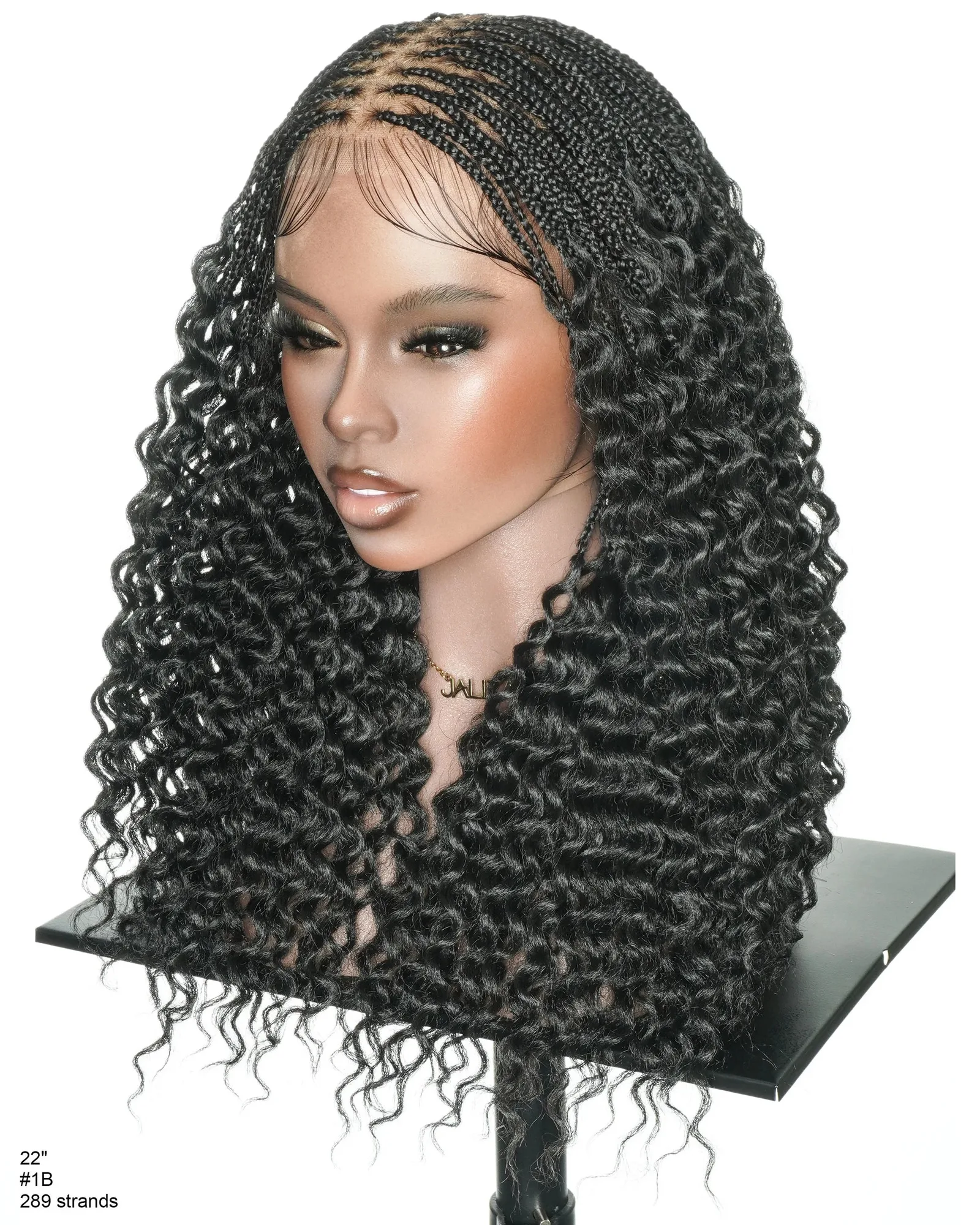 Jaliza 289 Strands Micro Box wig side profile showing braid density