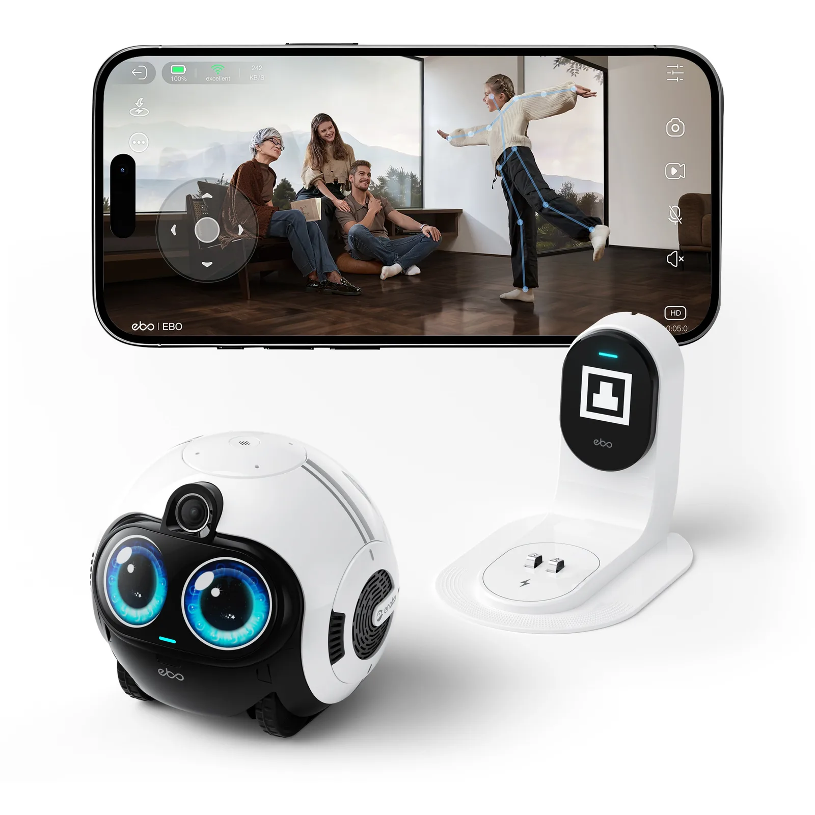 Enabot EBO Max FamilyBot robot with 4K camera and facial recognition