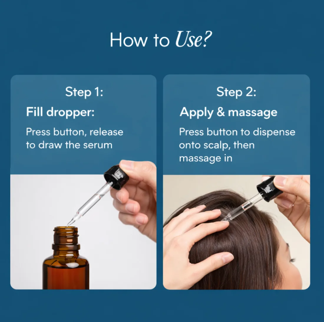 KilgourMD scalp serum application instructions from the brand