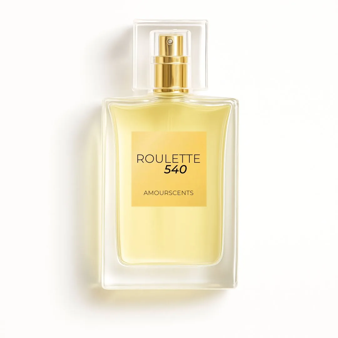 Amour Scents Review: Roulette 540 fragrance bottle inspired by Baccarat Rouge 540