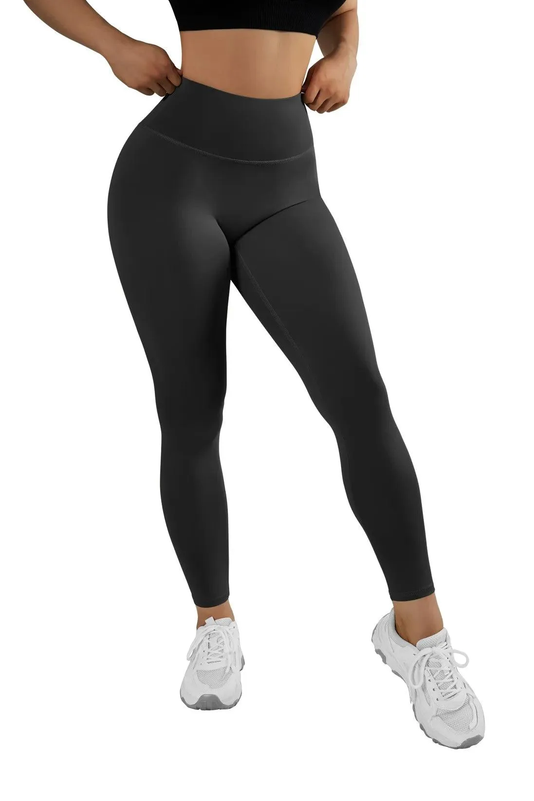 Suuksess No-Front-Seam Basic Leggings in black, high-waisted tummy-control silhouette