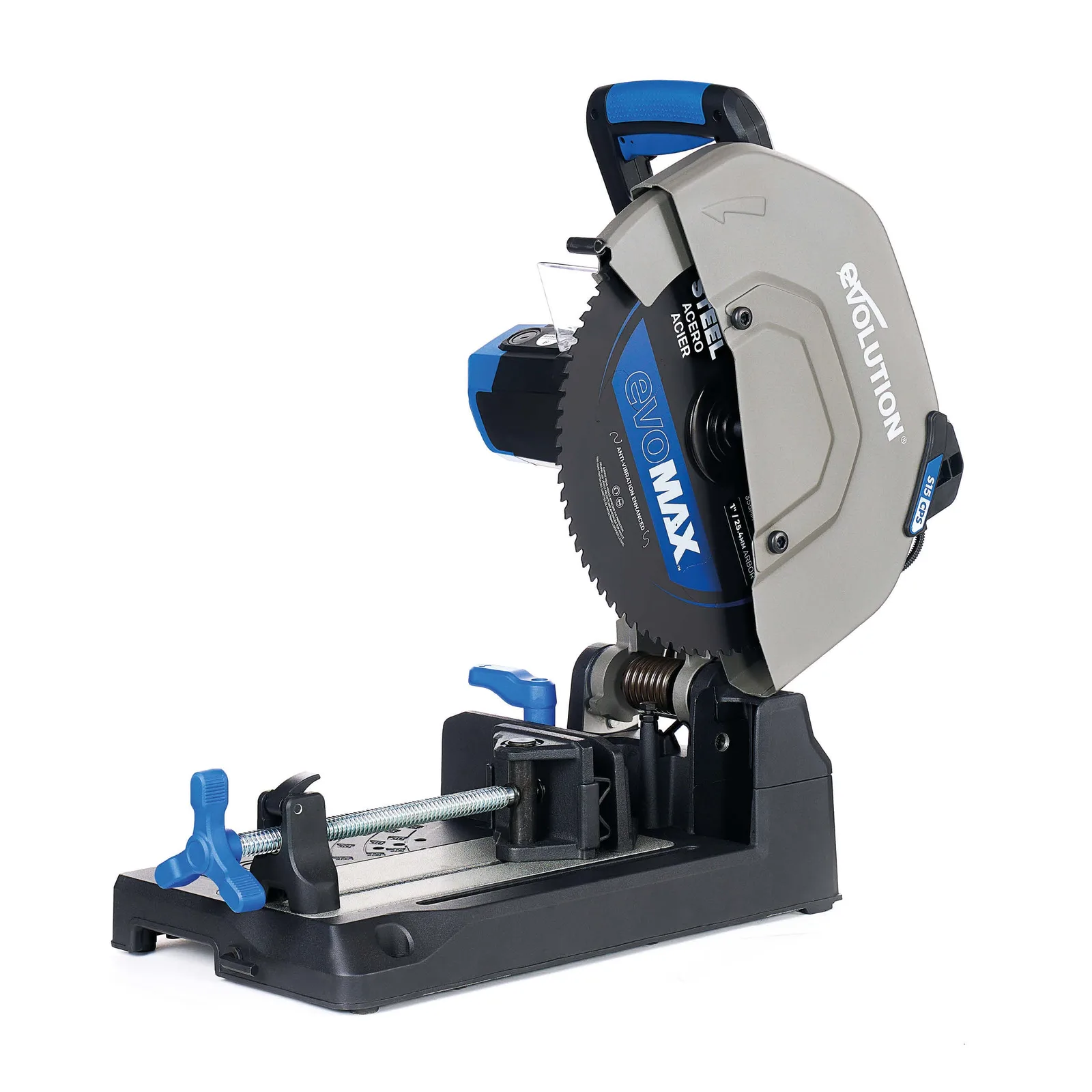 Evolution S355CPS metal-cutting chop saw with cold-cut blade