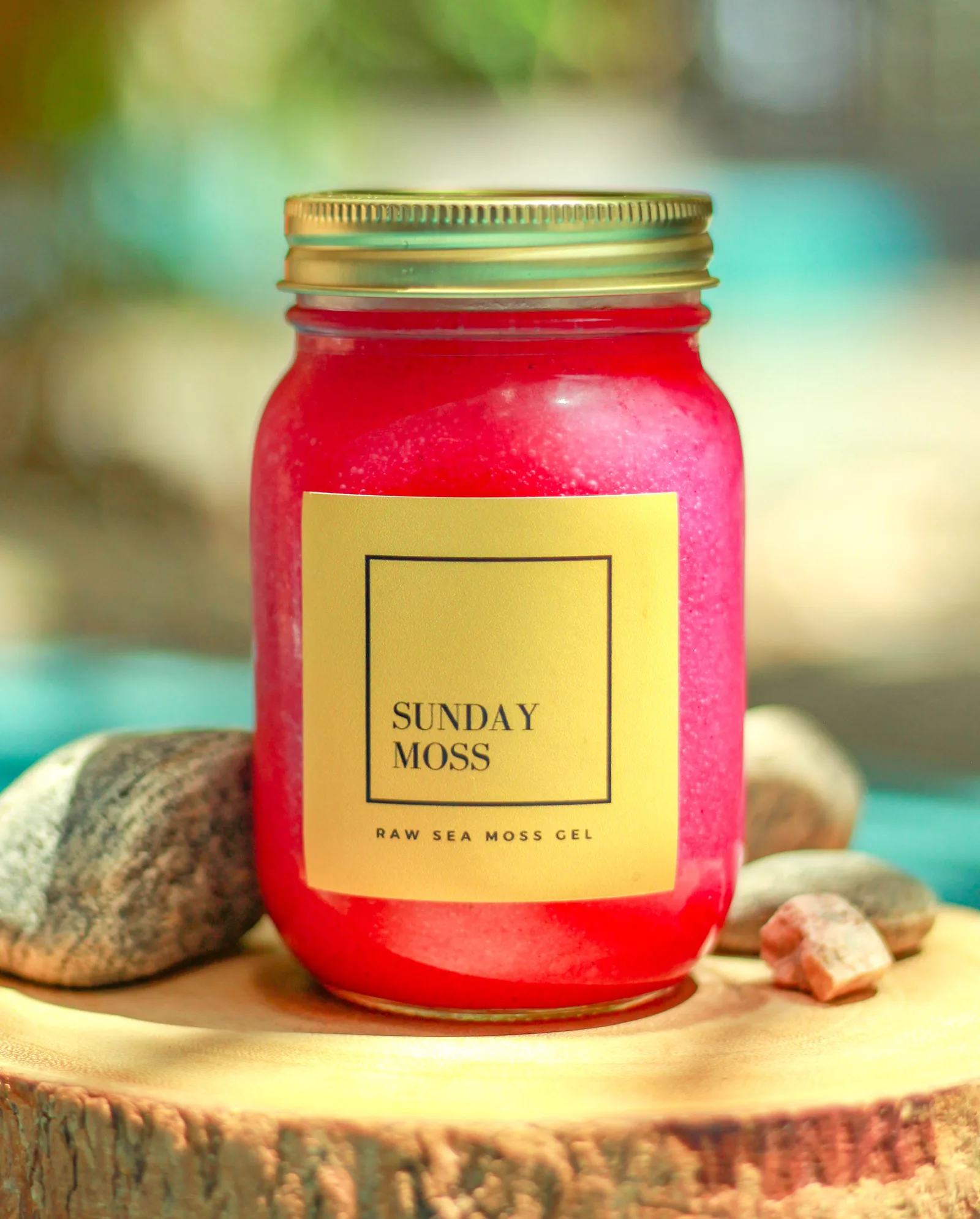 Sunday Moss Exotic dragon fruit and passion fruit sea moss gel jar