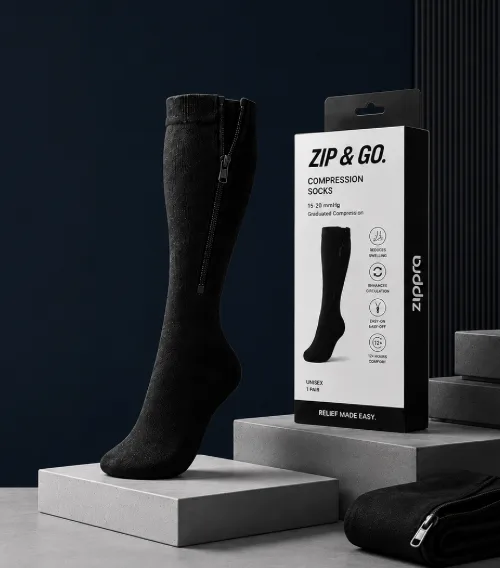 The Zippra Medical Compression Socks product feature graphic