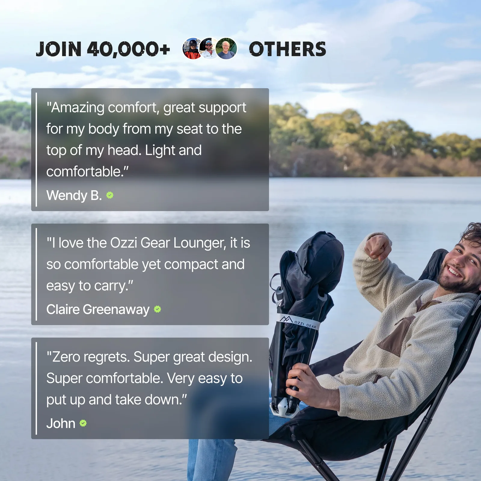 Ozzi Gear Outdoor Lounger set up outdoors showing the full frame profile and support structure