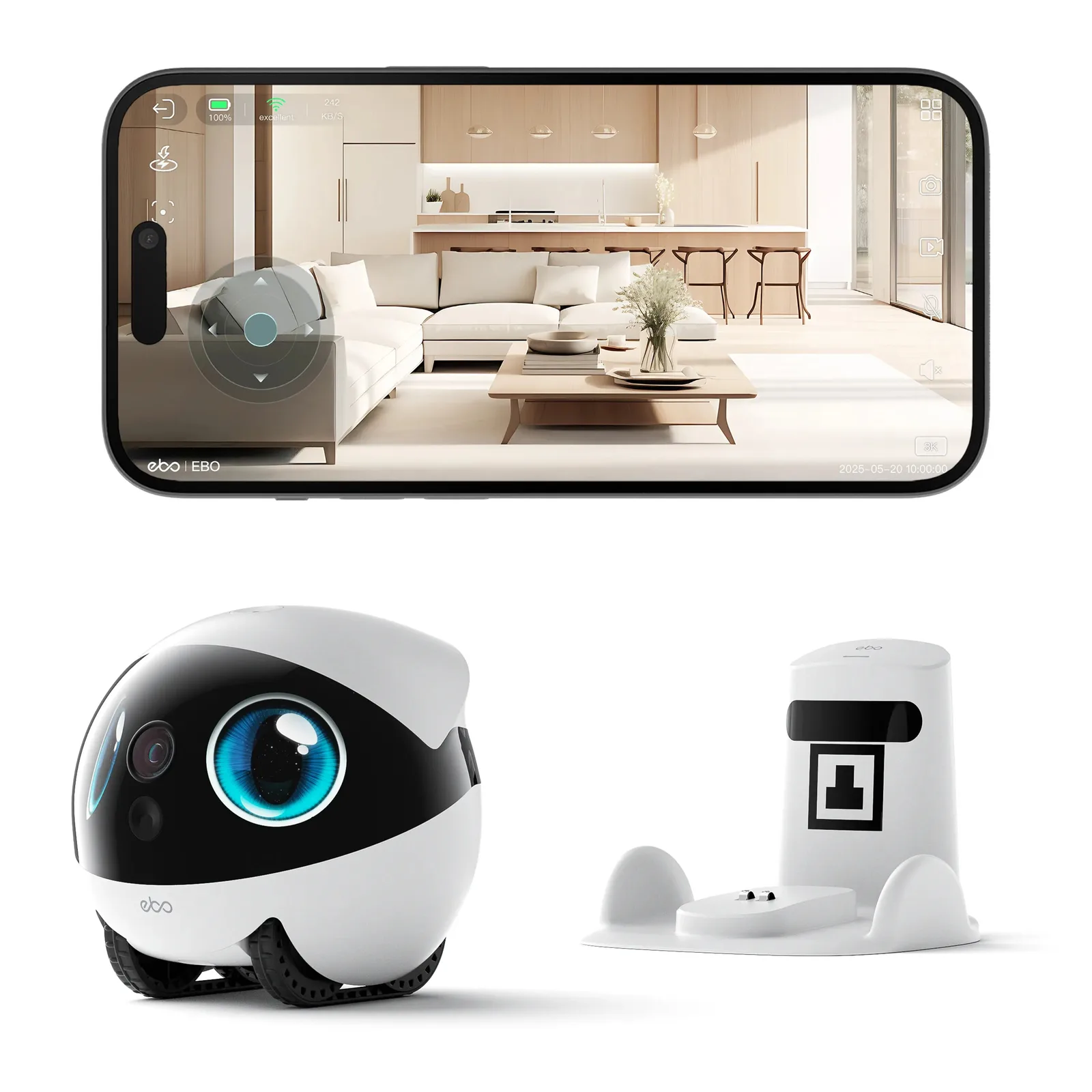 Enabot EBO Air 2S current-generation rolling pet camera robot