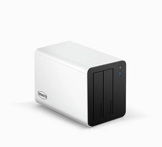 NAS drive bay tray loaded with a hard drive during TerraMaster NAS review setup