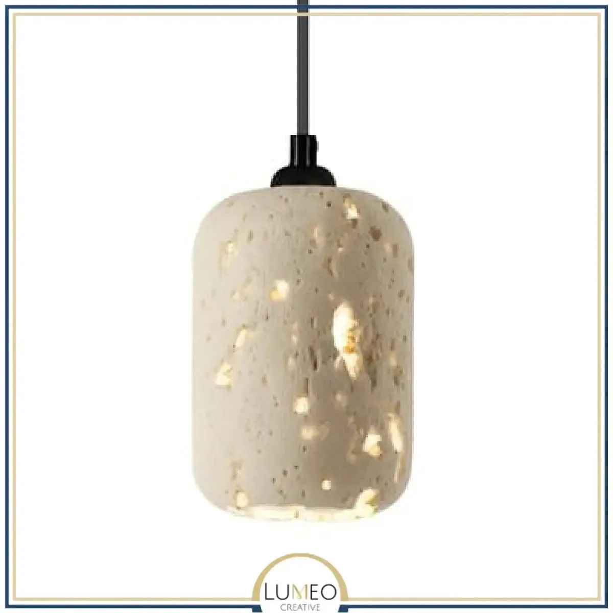 Lumeo creative MOON suspension in pierced natural stone