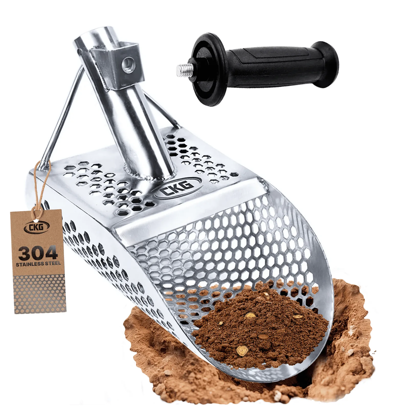 CKG Hex-7 sand scoop with 7mm hexagonal holes for fine jewelry recovery
