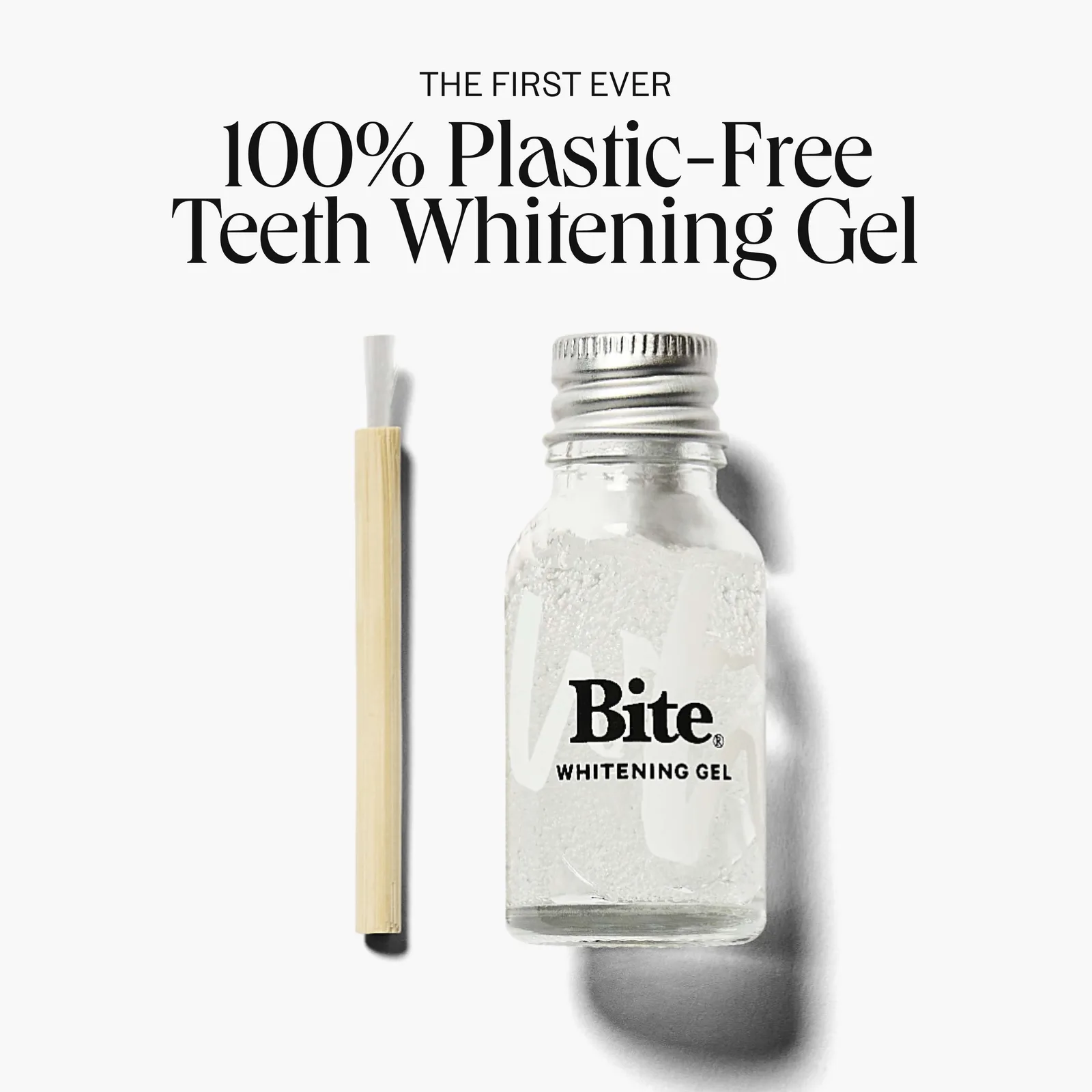Bite Whitening Gel with bamboo applicator, zero-waste oral care