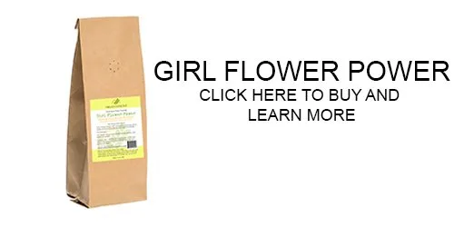 Girl Flower Organic Power Bud Booster bag on a potting bench